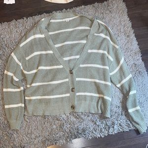 American Eagle Striped Button Down Cardigan